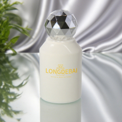 Wholesale matte black white round shape 30ml 50ml 100ml silver gold cap glass perfume bottle