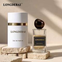 Wholesale transparent round glass perfume bottle 50ml 100ml 200ml with box and bag
