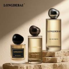 Wholesale transparent round glass perfume bottle 50ml 100ml 200ml with box and bag
