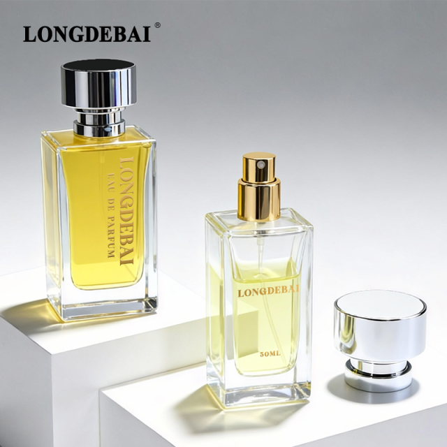 Wholesale transparent square glass bottle 30ml 50ml 100ml
