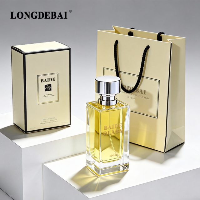 Wholesale transparent square glass bottle 30ml 50ml 100ml