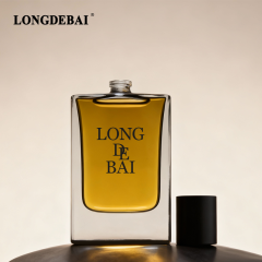 Luxury customization matte black sides flat square glass perfume srpay bottle