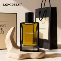 Luxury customization matte black sides flat square glass perfume srpay bottle
