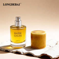 Luxury heavy marble stone ceramic cap round glass perfume bottle 30ml 50ml 100ml with box