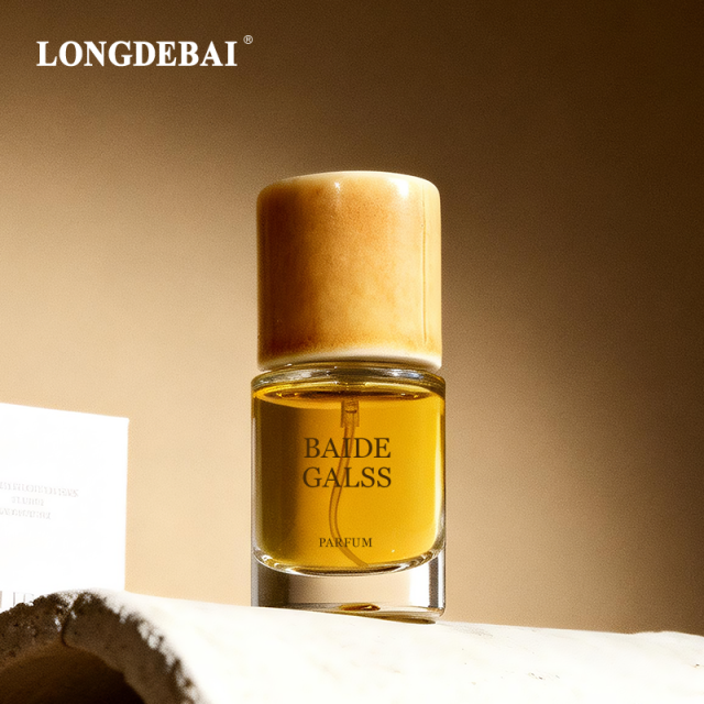 Luxury heavy marble stone ceramic cap round glass perfume bottle 30ml 50ml 100ml with box