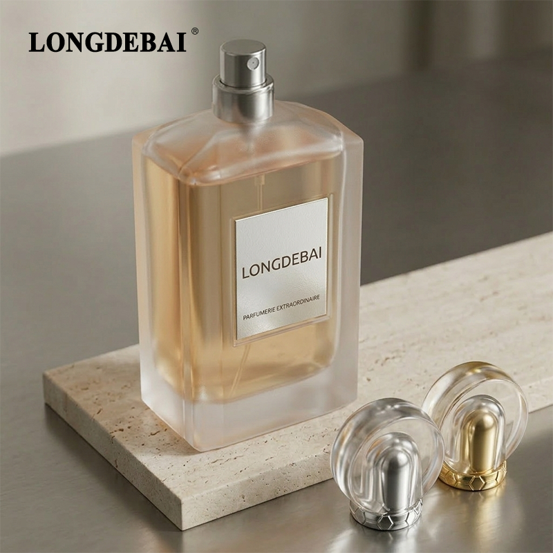 2026 New Design Luxury Frost Irregular Rectangle Empty Pump Spray Glass 100ml Perfume Bottle