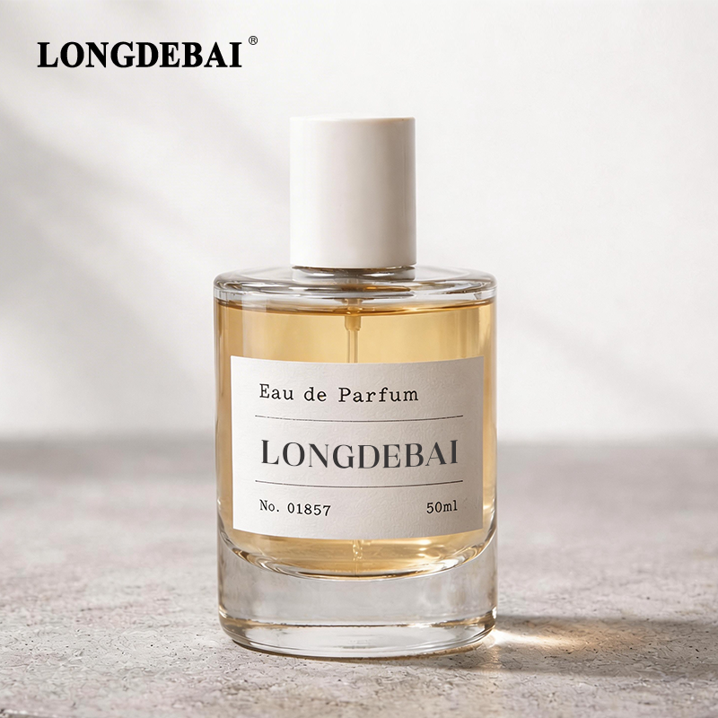 In-stock Low MOQ Clear Round Cylinder Empty Crimp Pump Spray Glass Perfume Bottle 50ml