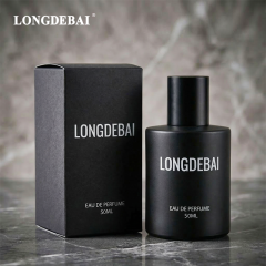 Luxury Matte Black Round Cylinder Empty Crimp Pump Spray Glass Perfume Bottle 50ml