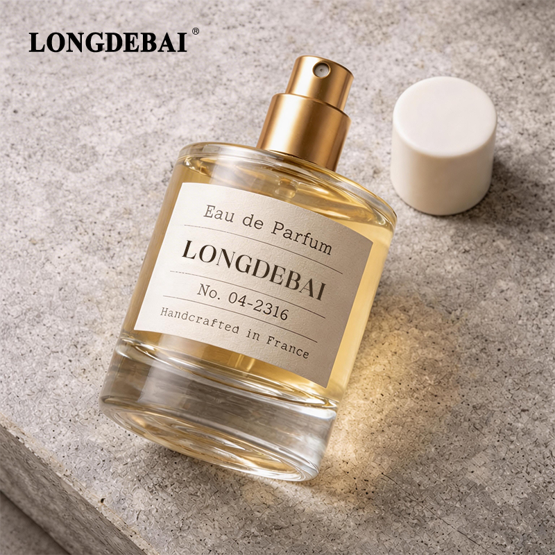 In-stock Low MOQ Clear Round Cylinder Empty Crimp Pump Spray Glass Perfume Bottle 50ml