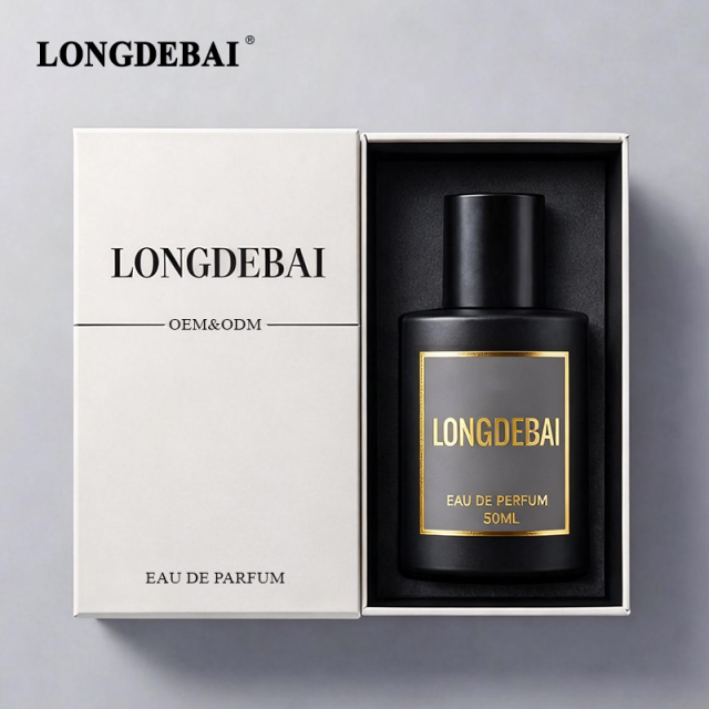 Luxury Matte Black Round Cylinder Empty Crimp Pump Spray Glass Perfume Bottle 50ml