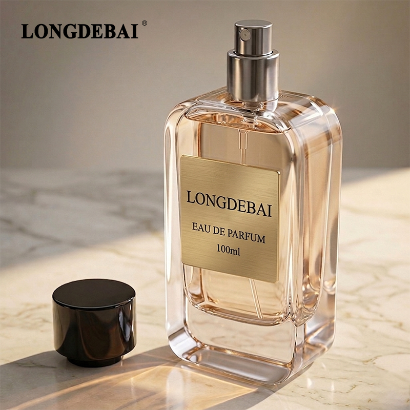 LONGDEBAI Luxury Clear Irregular Rectangle Empty Glass Perfume Bottles 50ml 100ml