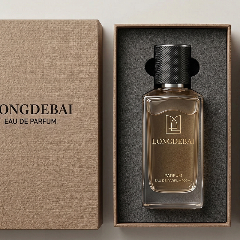 LONGDEBAI Luxury Clear Irregular Square Empty Glass Crimp Perfume Spray Bottle 100ml