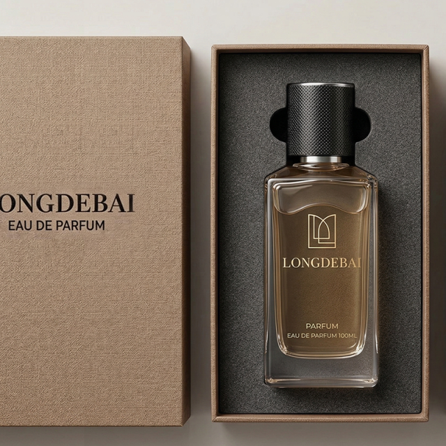 LONGDEBAI Luxury Clear Irregular Square Empty Glass Crimp Perfume Spray Bottle 100ml