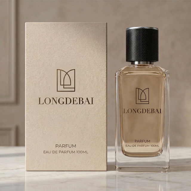 LONGDEBAI Luxury Clear Irregular Square Empty Glass Crimp Perfume Spray Bottle 100ml