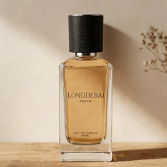 LONGDEBAI Luxury Clear Irregular Square Empty Glass Crimp Perfume Spray Bottle 100ml