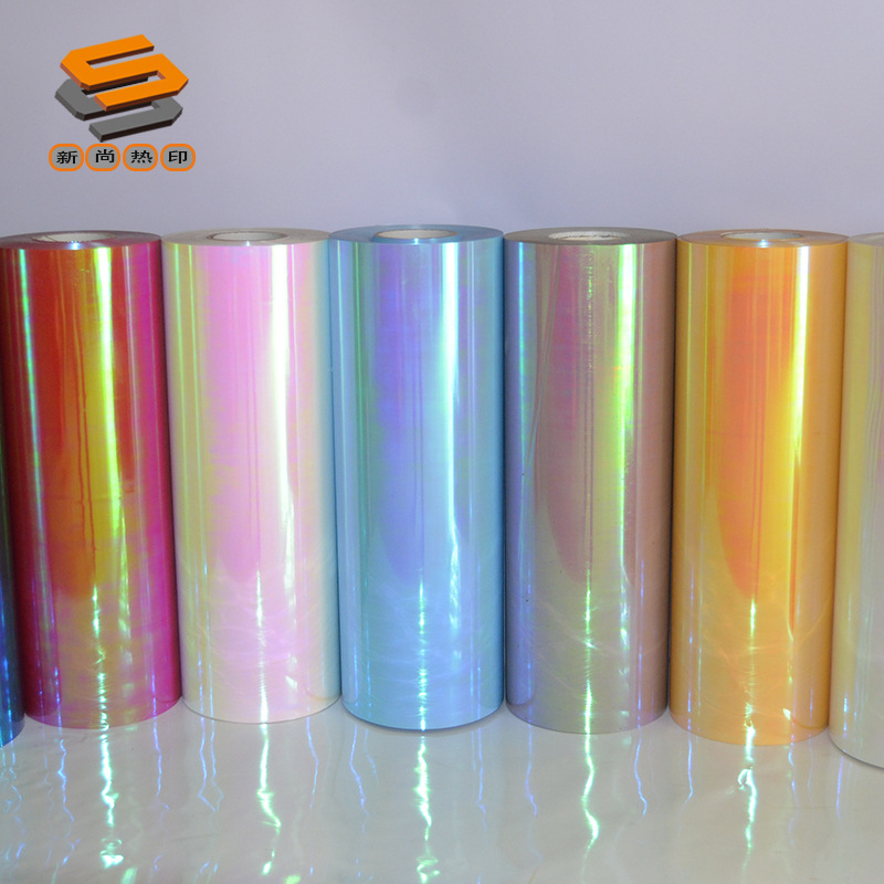 PET laser film, lettering film, heat transfer film for clothing and luggage, laser mirror, pearlescent, and iridescent series