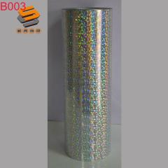 PET Laser Film Lettering Film for Apparel and Luggage Heat Transfer Film, Laser Mirror Shattered Ice Iridescent B003 Full Roll Wholesale