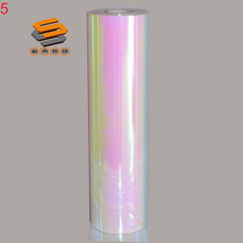 PET laser film, lettering film, heat transfer film for clothing and luggage, laser mirror, pearlescent, and iridescent series