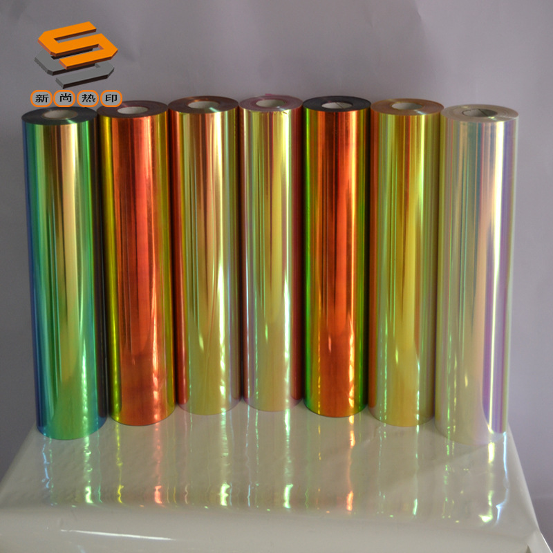 PET Laser Film Lettering Film for Apparel and Bag Heat Transfer, Laser Mirror Iridescent B009 Factory Spot Stock Wholesale