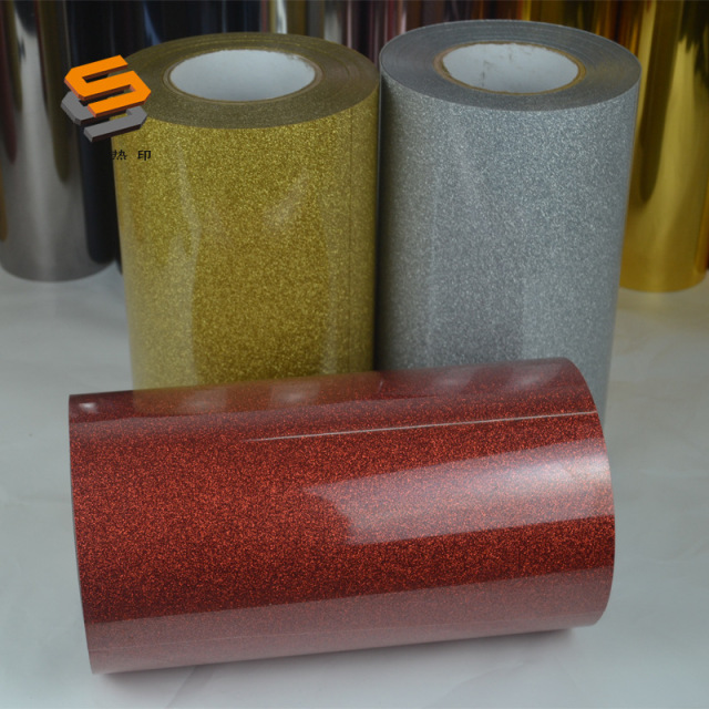 HTV Gold Foil Heat Transfer Film - Easy to Cut and Arrange Coarse Powder Surface Grifit Lettering Film PES Gold Foil Lettering Heat Transfer Film