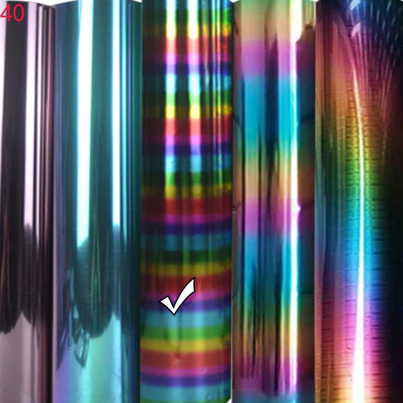 Soft Metal Lettering Film, High Elasticity Lettering Film, Rainbow Crushed Glass, Snowflake Soft Metal Dot Printing, PU Lettering Film