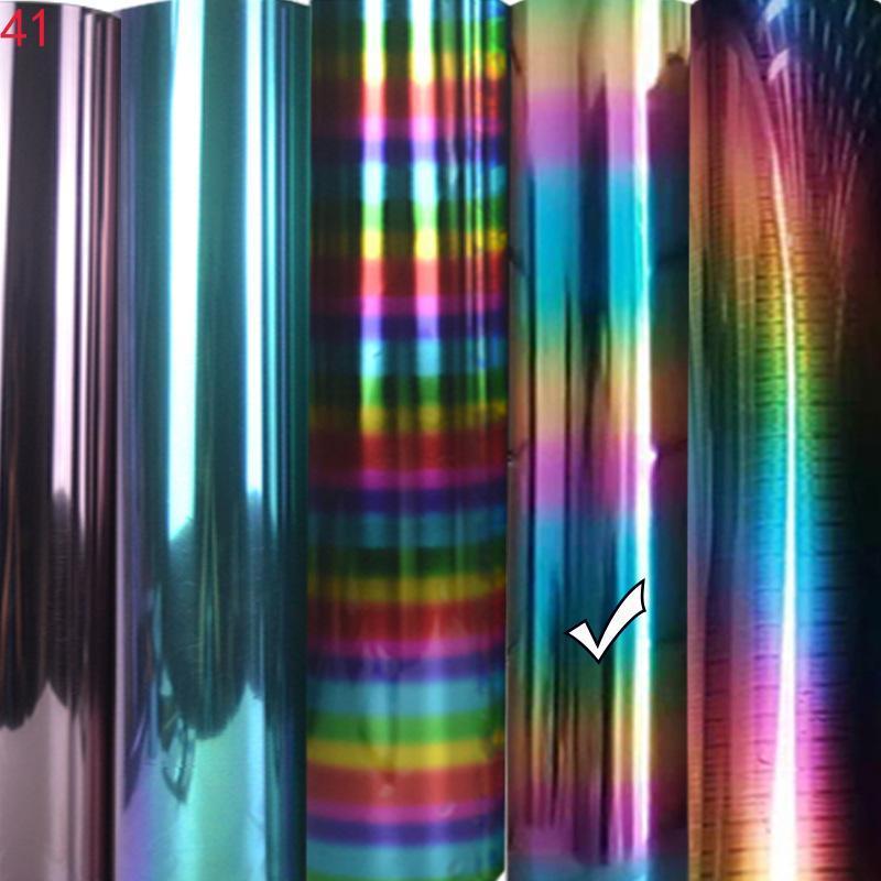 Soft Metal Lettering Film, High Elasticity Lettering Film, Rainbow Crushed Glass, Snowflake Soft Metal Dot Printing, PU Lettering Film