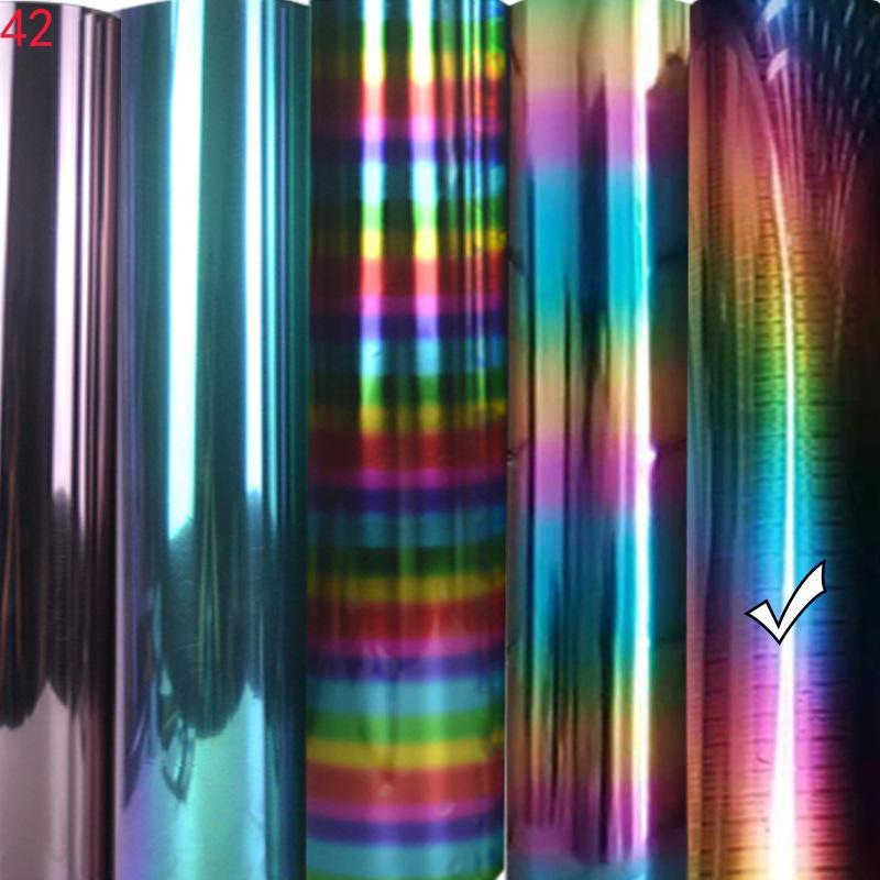 Soft Metal Lettering Film, High Elasticity Lettering Film, Rainbow Crushed Glass, Snowflake Soft Metal Dot Printing, PU Lettering Film