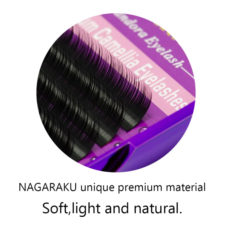 NAGARAKU  New material 12 rows Volume Eyelash Extensions Mixed Length in One Lash Strip Camellia Eyelash