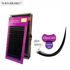 NAGARAKU mix 8~15mm in one case Ellipse Flat False Eyelash Extension flat mink cilia eyelashes Faux Mink Ellipse eyelashes Matte