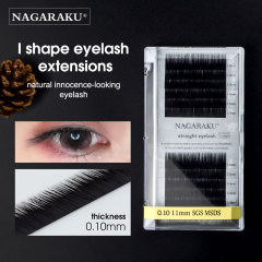 NAGARAKU New I Shape Baby Straight Eyelash Extensions Makeup Tools Individual Premium Faux Mink False Eyelash Male Lashes