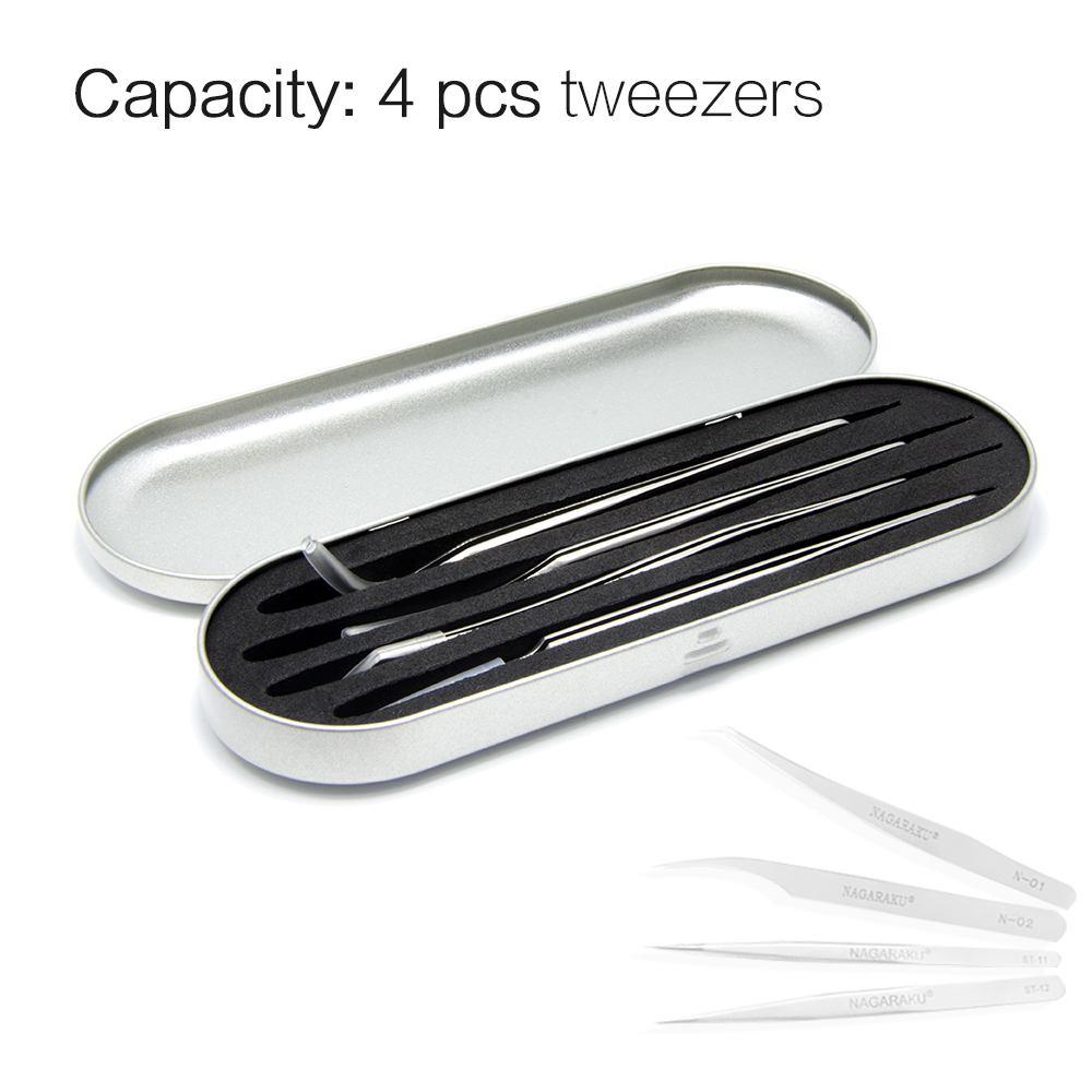 NAGARAKU Professional storage for eyelash extension tweezers eyelash extension tools box for tweezers portable safe makeup tools