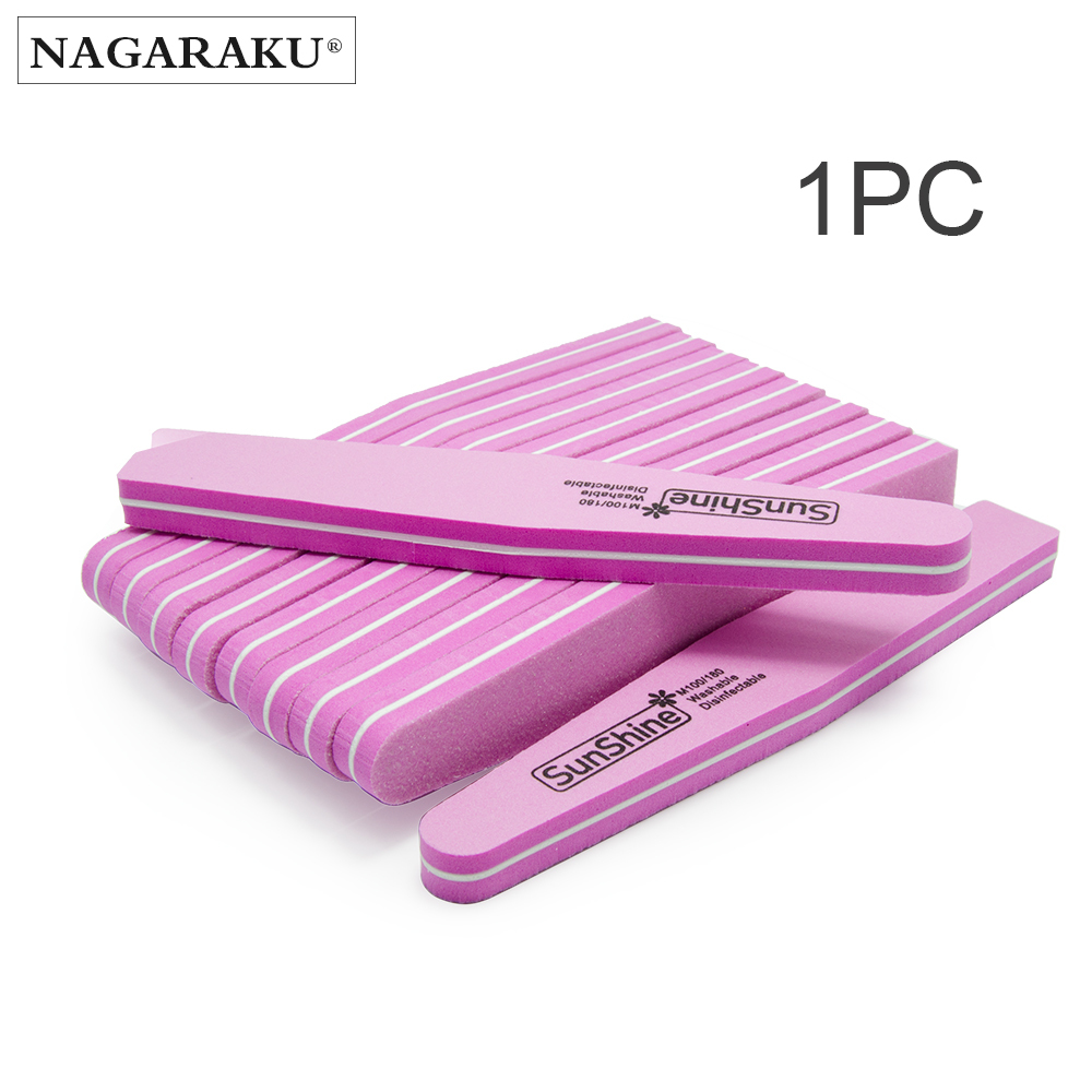 NAGARAKU Double Sides Nail files buffer Trimmer Buffer lime sponge Nail Art Tools Washable Buffing Sanding File High quality