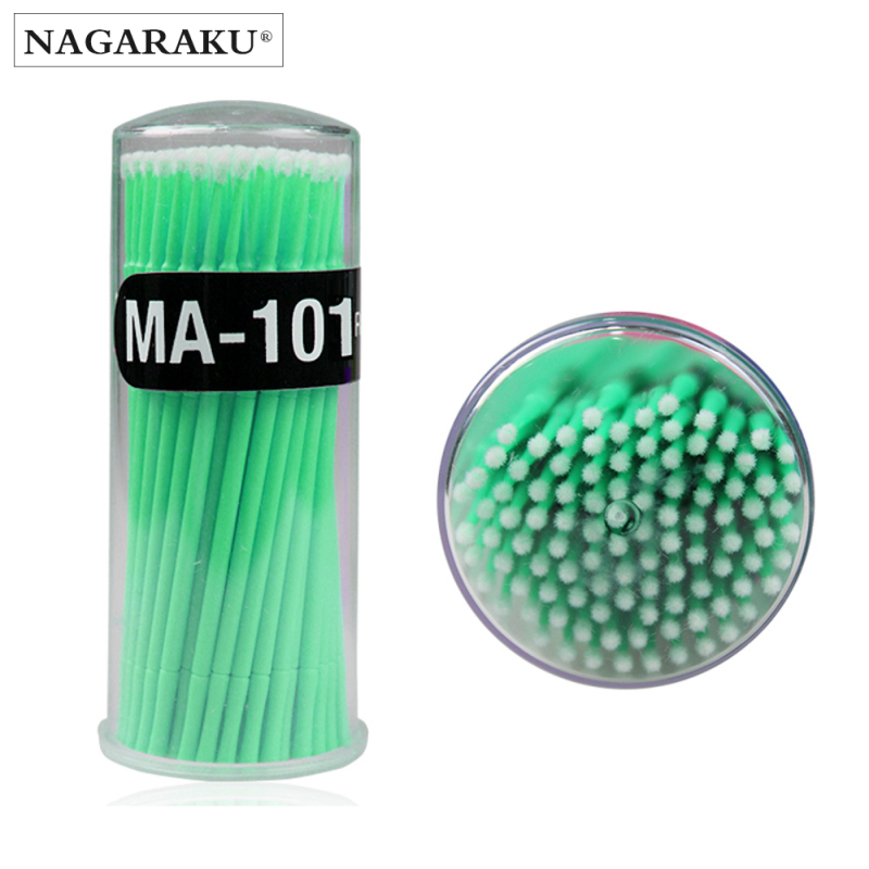 NAGARAKU100Pcs/Pack Hot Lint Disposable Makeup Brushes Individual Lash Removing Tools Swab Micro brushes Eyelash Extension Tools