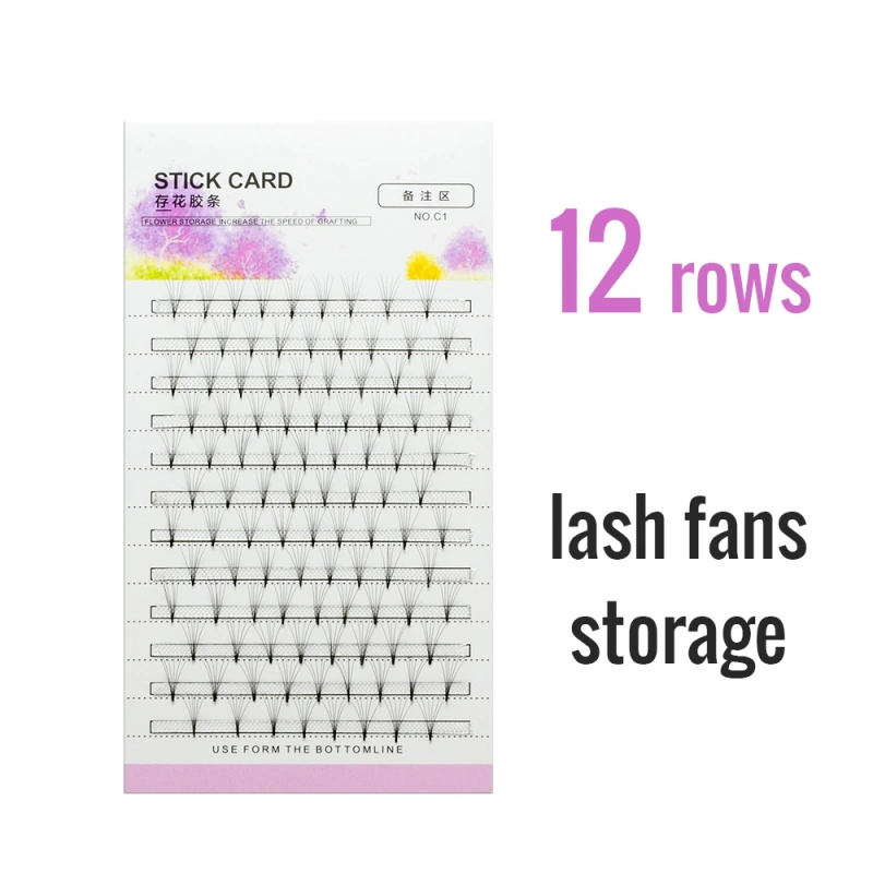 NAGARAKU make up Eyelash extension Storage card Premade fans Volume lash storage 2mm sticky strip False Eyelashes paper card