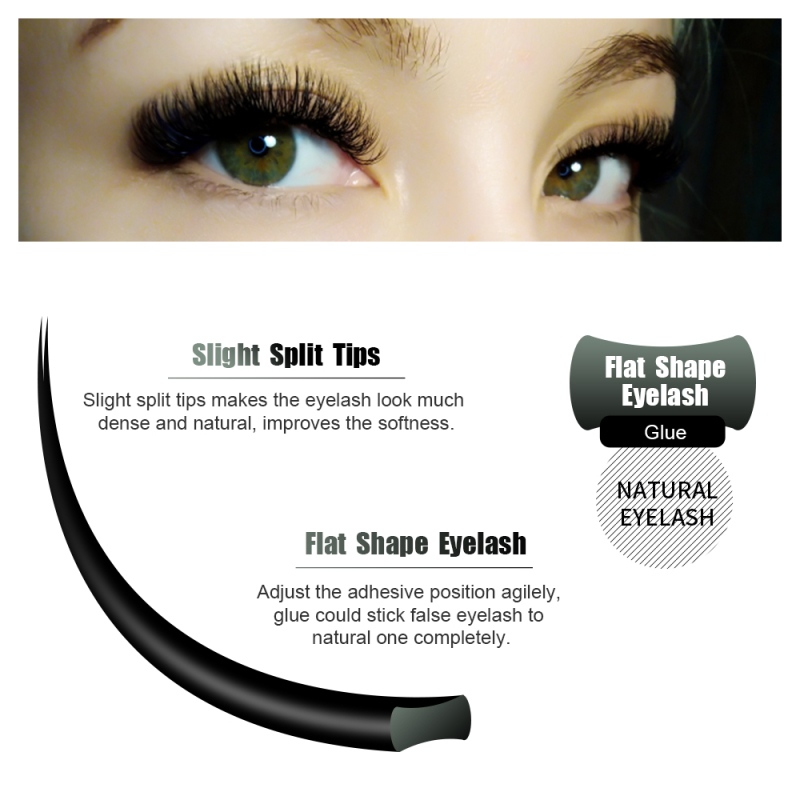 NAGARAKU Flat Ellipse Eyelashes Maquiagem Split Tips Ellipse Shaped Natural Light Magnetic Ellipse Lashes Matte Color Flat