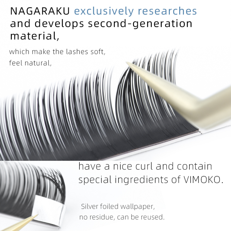 NAGARAKU Individual Eyelash Makeup Manual Fans-making Lashes 16 Lines Matte Black High Quality New Material Super Soft Natural