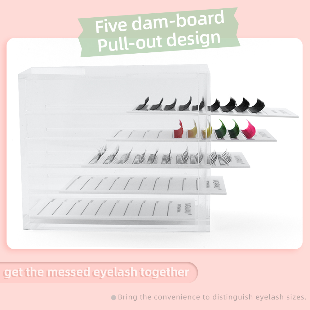 NAGARAKU Acrylic Eyelashes Storage Box Transparent Volume Lashes Storage Case Organizer Fans Eyelash storage Dust Prevention