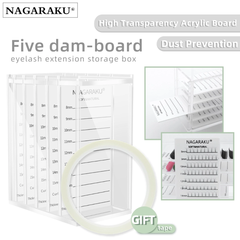 NAGARAKU Acrylic Eyelashes Storage Box Transparent Volume Lashes Storage Case Organizer Fans Eyelash storage Dust Prevention
