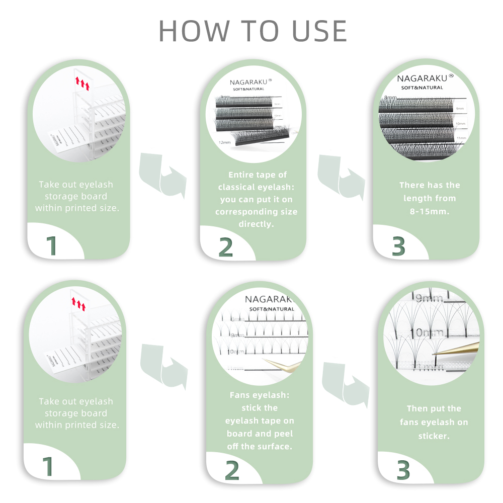 NAGARAKU Acrylic Eyelashes Storage Box Transparent Volume Lashes Storage Case Organizer Fans Eyelash storage Dust Prevention