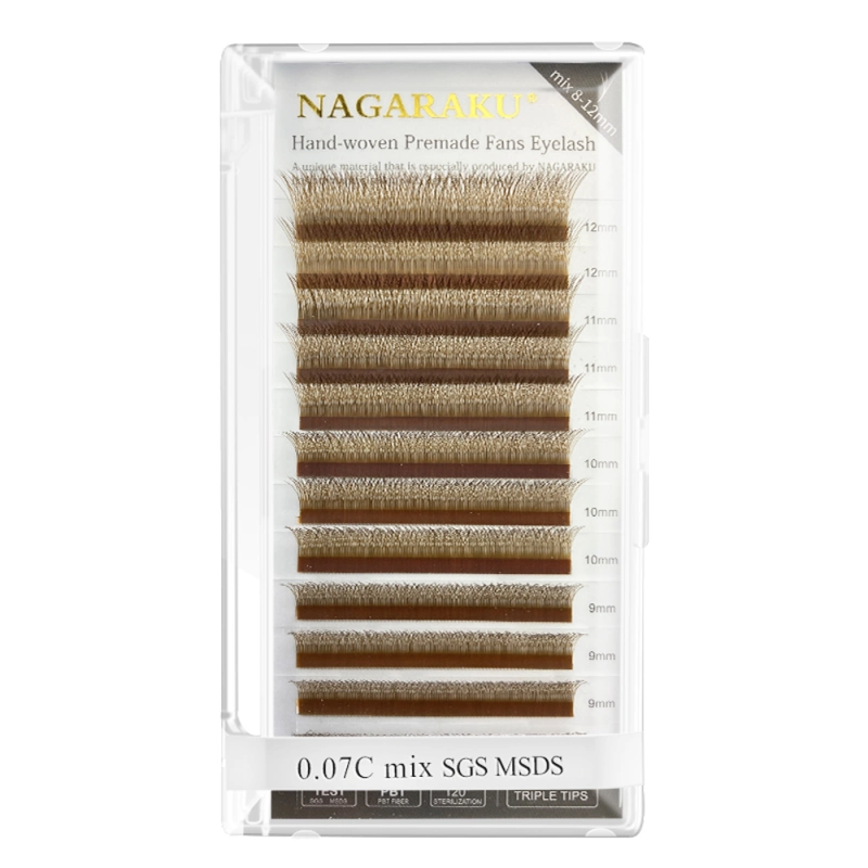 NAGARAKU Brown 3D W Eyelash Extension 12 Lines