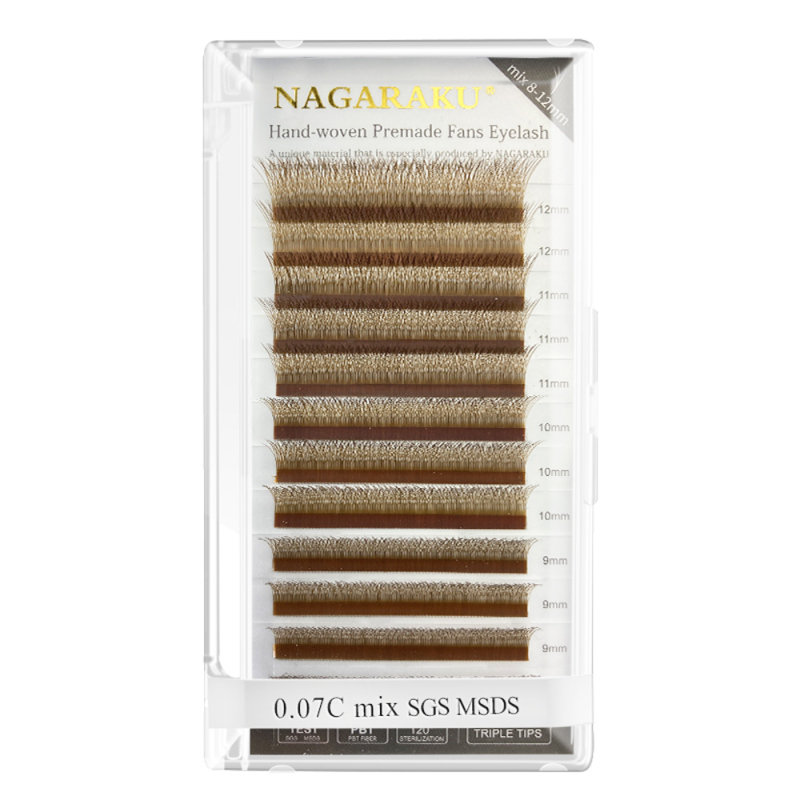 NAGARAKU Brown 3D W Eyelash Extension 12 Lines