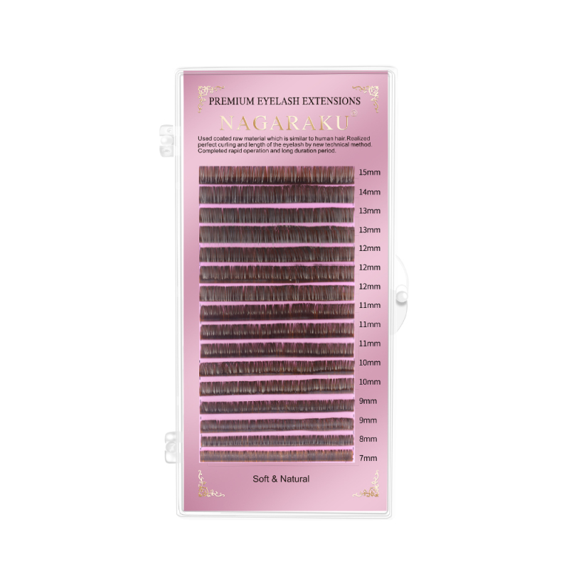 NAGARAKU Brown Dark Brown Purple Blue Lashes Mix 7-15mm Lashes 16 Lines High Quality Premium Eyelash Extension