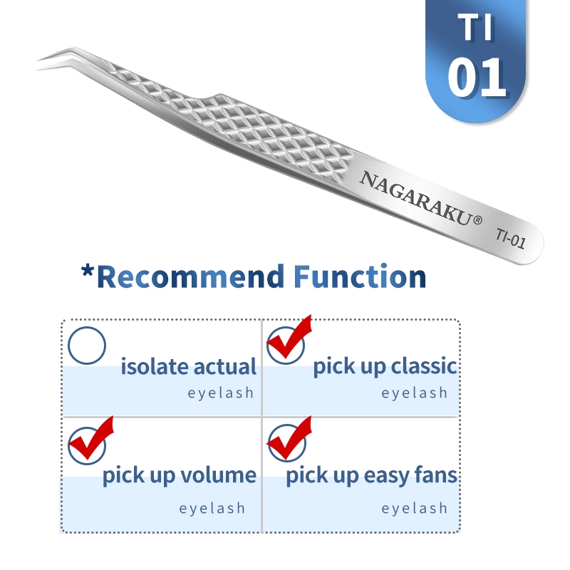 NAGARAKU Eyelash Extension Tweezers Makeup Stainless Steel Non-magnetic Pincet False Eyelash Tweezers 3D accurate tweezers