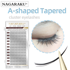 NAGARAKU A Shape Tapered Cluster Eyelash Extension Individual Volume Fans Lashes Makeup Blister Faux Mink Eyelashes
