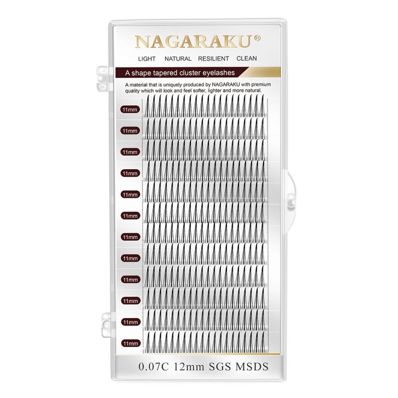 NAGARAKU A Shape Tapered Cluster Eyelash Extension Individual Volume Fans Lashes Makeup Blister Faux Mink Eyelashes