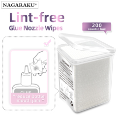 NAGARAKU  Glue Bottle Nozzle Wipes Lint-Free Fabric 200 Counts
