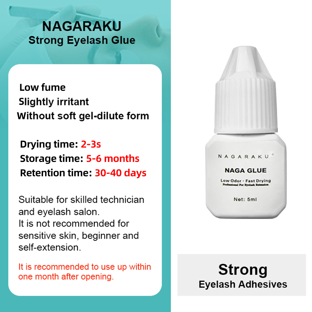 NAGARAKU Eyelashes Makeup 3 Different Glue for Lashes Eyelash 5ml Glue Low Smell Non Odorless Fast Dry Sticker Connecting Fans