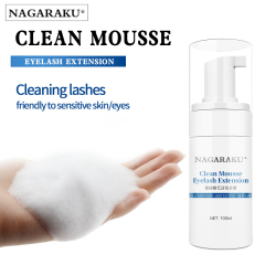 NAGARAKU Eyelash Extension Cleansing Mousse Shampoo Foam Pro Eyelash Cleaner bubble 100ml gentle non-irritation fast clean