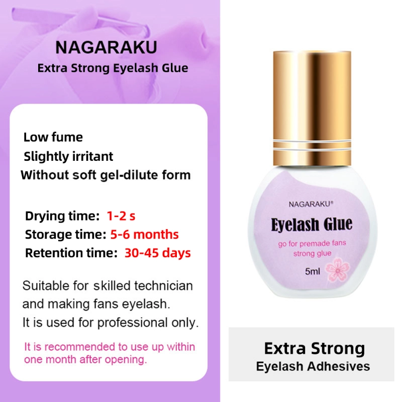 NAGARAKU Eyelashes Makeup 3 Different Glue for Lashes Eyelash 5ml Glue Low Smell Non Odorless Fast Dry Sticker Connecting Fans