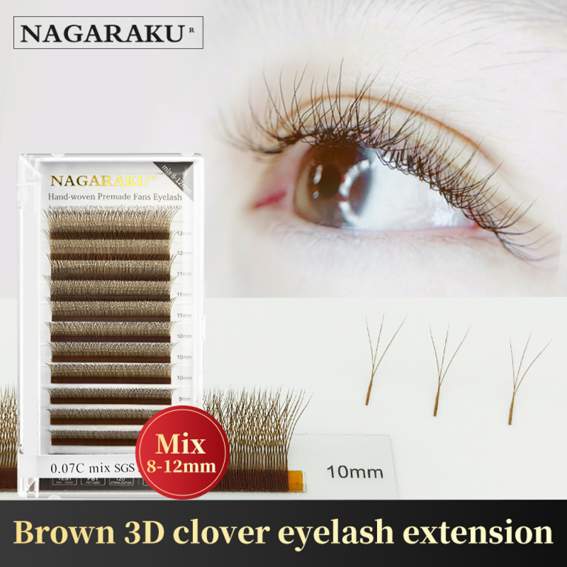 NAGARAKU Brown 3D W Eyelash Extension 12 Lines